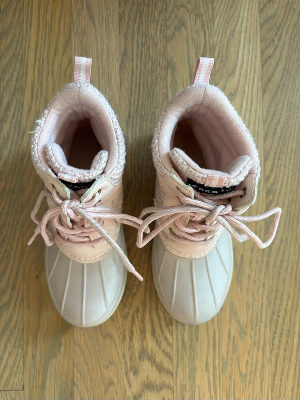Sperry Kids Pink and Cream Waterproof Duck Boots